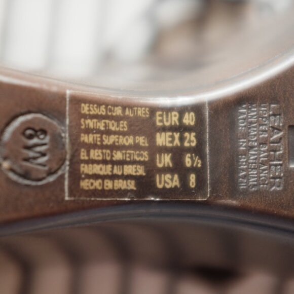 Predictions Brown Strappy Slip On Wedge Sandals clogs 3" heels size 8W - Picture 6 of 11